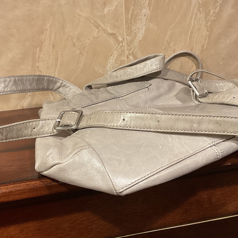 Hobo Silver Light Gray Drawstring Backpack - image 8